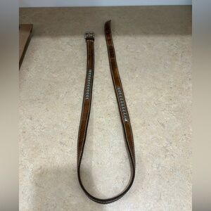 Vintage Brown Studded Western Dress Belt with Silver Buckle, Adjustable